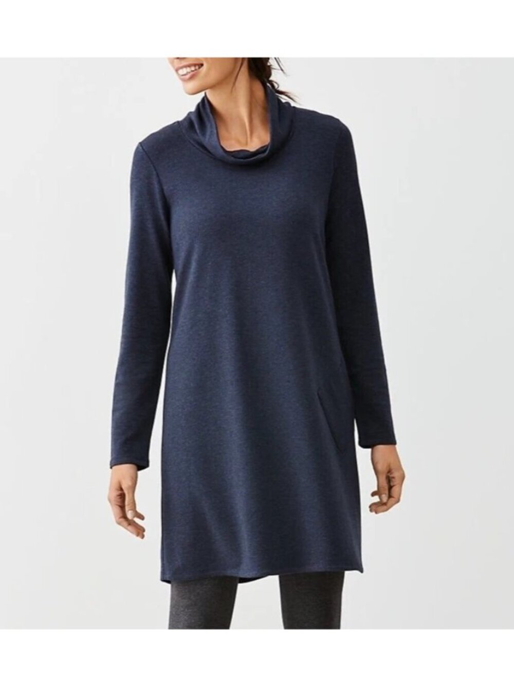 NWT J. Jill Womens Black Cowl Neck Long Sleeve Tunic Dress Plus Sz 3X Minimalist - Picture 7 of 7